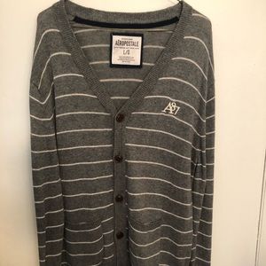 Aeropostale Unisex Grey & White Cardigan